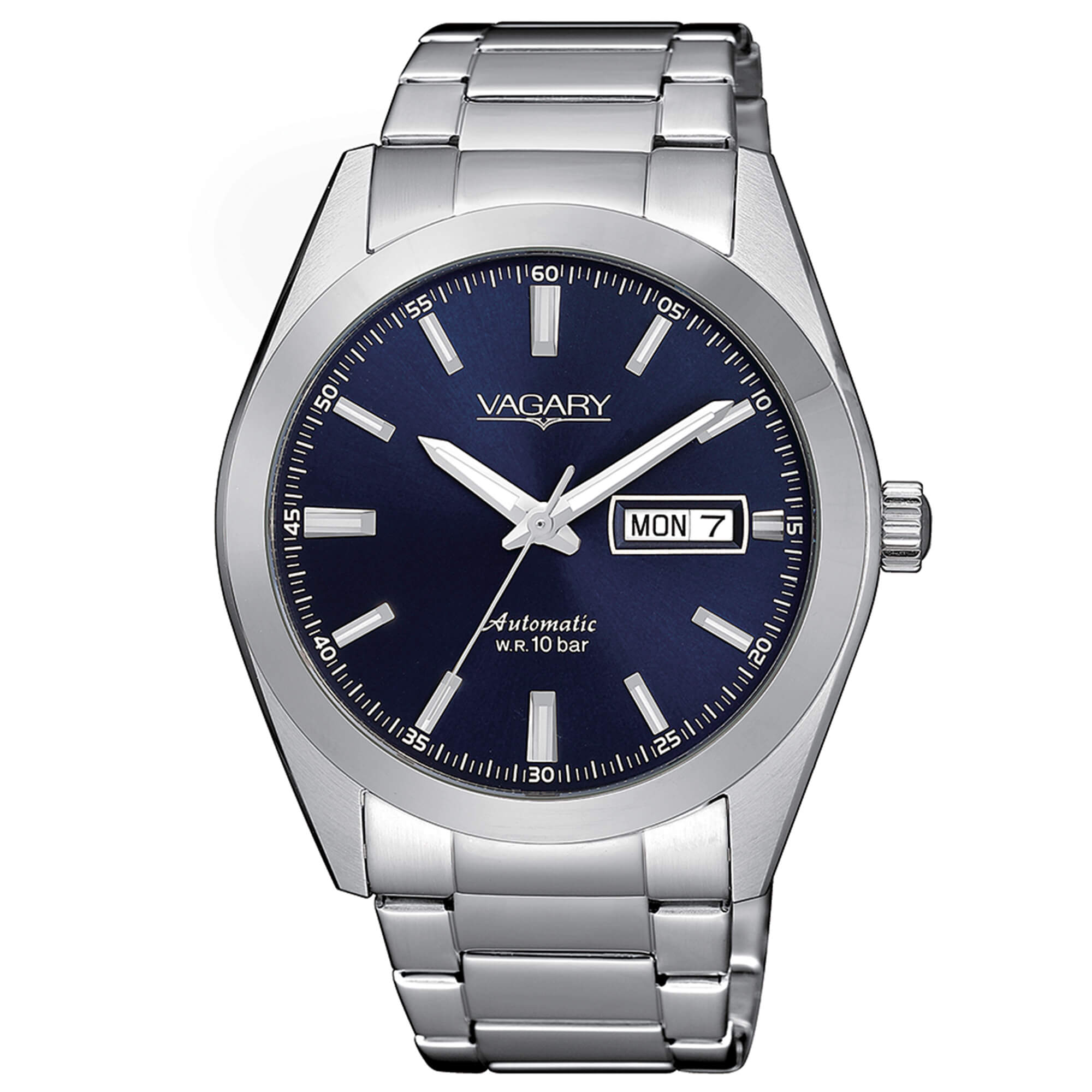 Orologio Uomo Vagary Automatico Blu Doppia Data Gear Matic 101 Acciaio IX3-211-71L