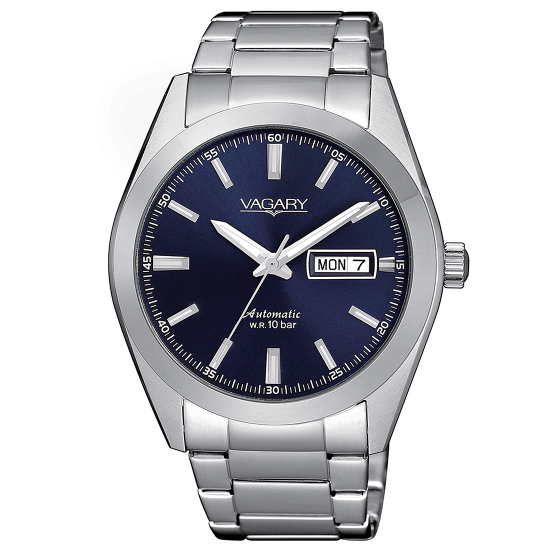Orologio Uomo Vagary Automatico Blu Doppia Data Gear Matic 101 Acciaio IX3-211-71L