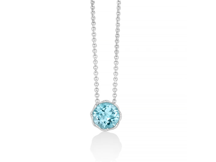 Collana Donna Miluna Argento 925 e topazio azzurro rotondo CLD5102