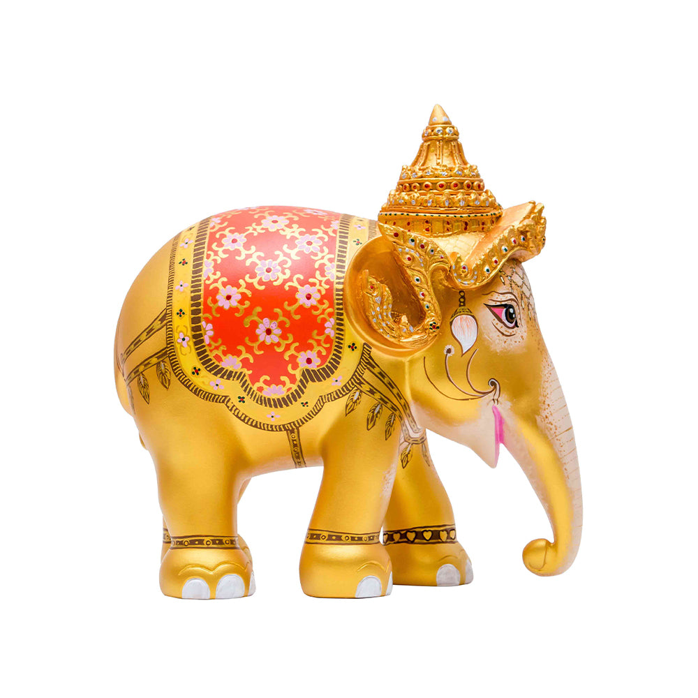 Scultura Elefante Onlylux Royal Elephant Gold 20cm Resina Dipinto A Mano 8858831242159