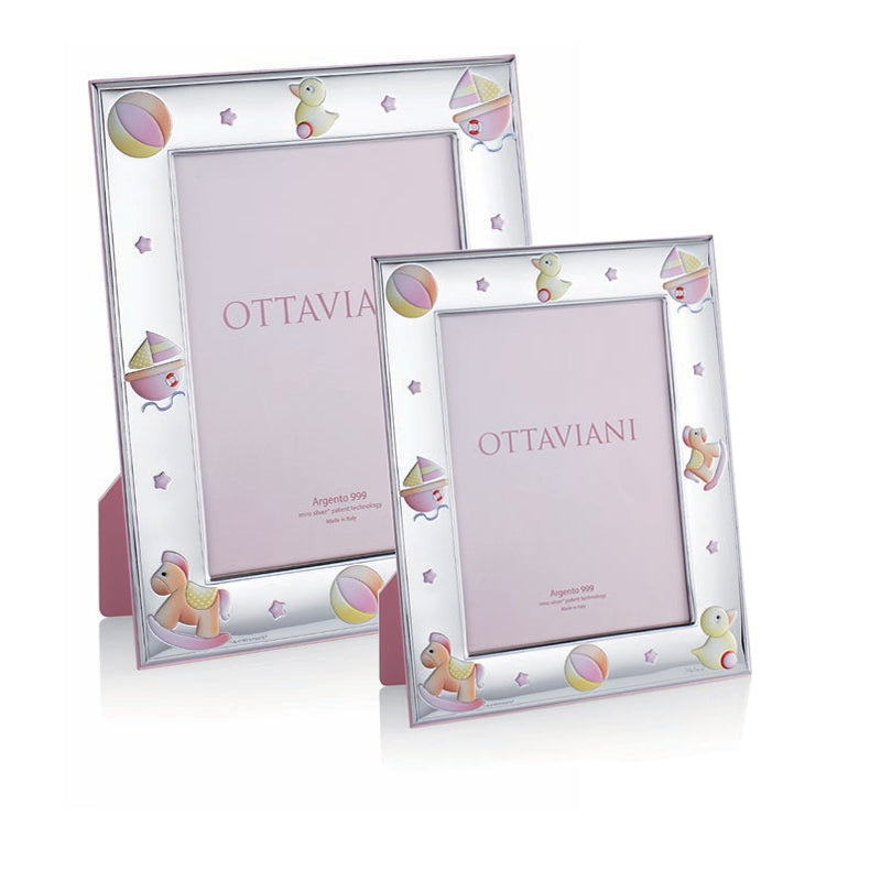 Portafoto Ottaviani Argento 999  Nascita Orsetto Beige 13x18 7017A