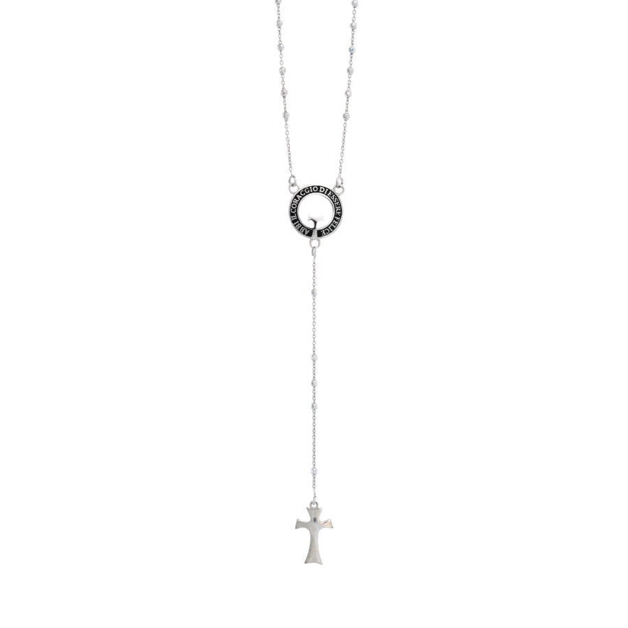 Collana a Rosario “Abbi il coraggio di essere felice” Argento 925 AGI264/C-A