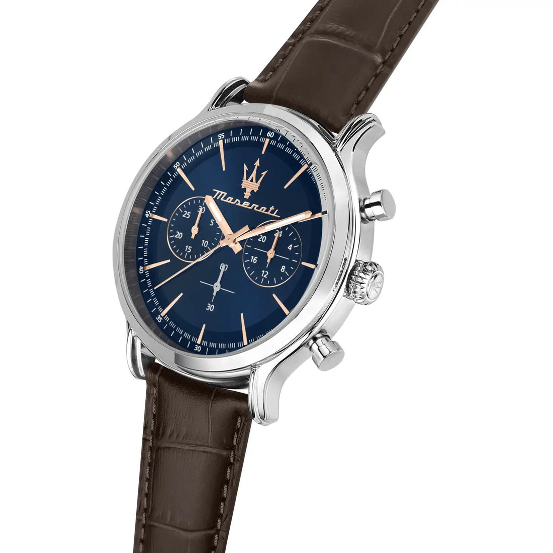 Orologio Uomo Maserati Quarzo Cronografo Blu Marrone Pelle R8871618014