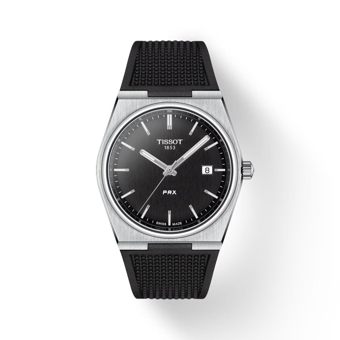 Orologio Uomo Tissot PRX Quarzo Solo Tempo Acciaio Data Gomma Nero T1374101705100