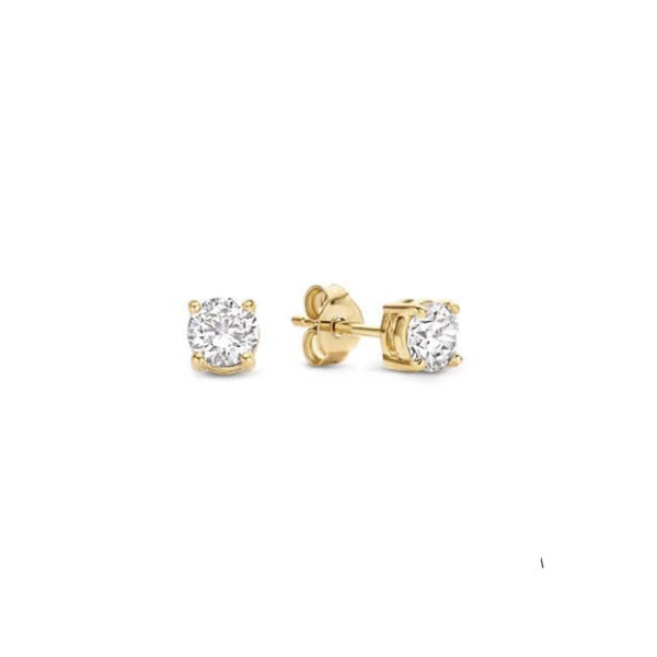 Orecchini Unisex Liu Jo Acciaio Dorato Pietra Zircone Bianco LJ2566