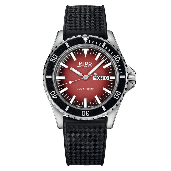 Orologio Uomo Mido Automatico Acciaio Gomma Rosso M0268301742100