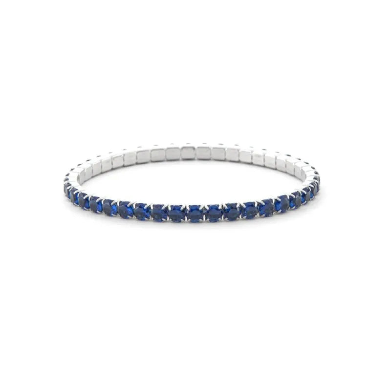 Bracciale Donna 4US Cesare Paciotti Tennis Acciaio Zirconi Blu  a molla 4UBR6668W