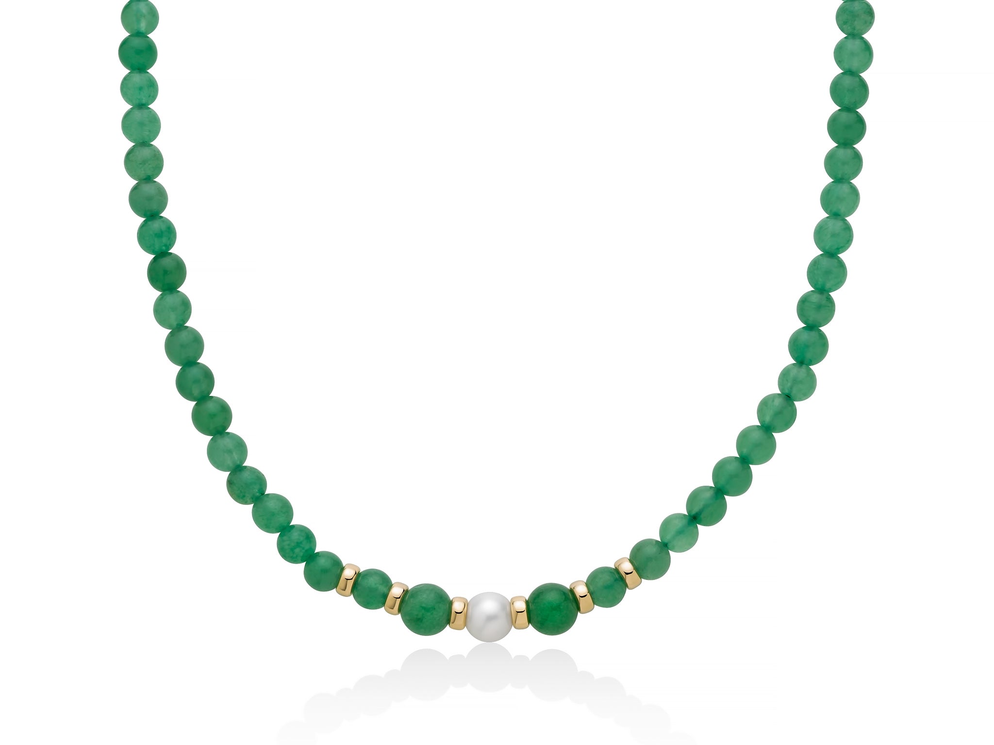 Collana Donna Miluna Girocollo Avventurina a Scalare e Perla PCL6726