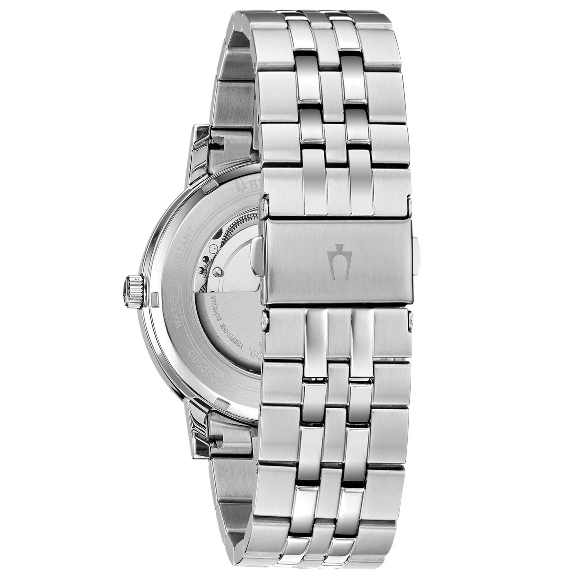 Orologio Uomo Bulova Automatico Clipper Argentè Daty-Date Acciaio 96C140