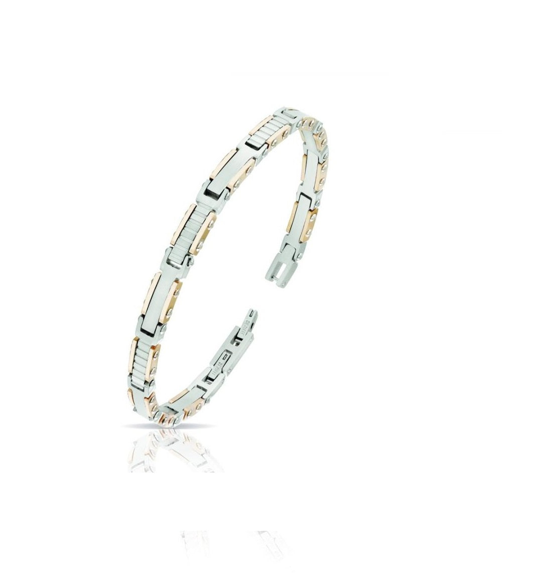 Bracciale Uomo Arkano Semirigido Acciaio Satianto Bicolore Rosè Lucido BAC114R