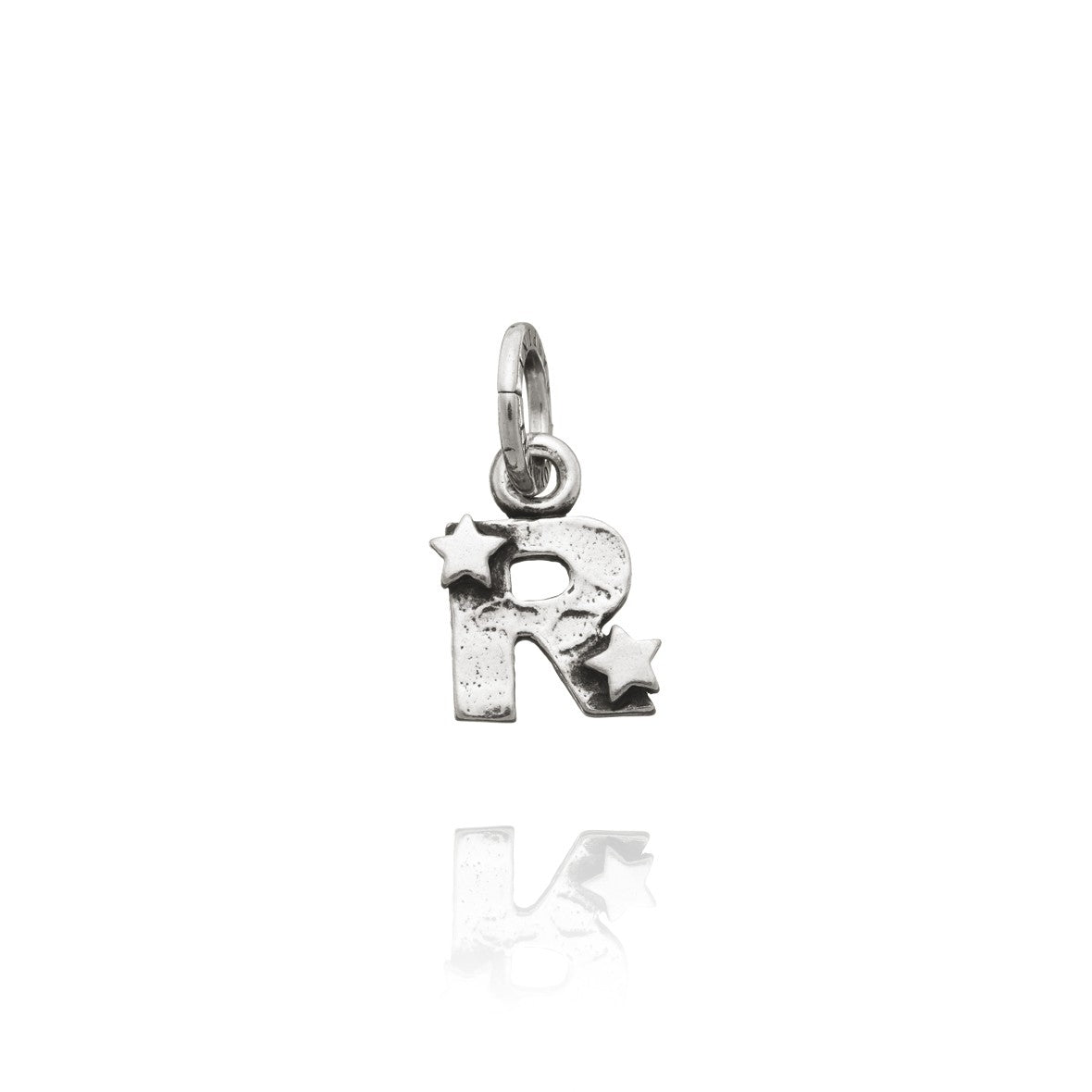 Charm Donna Giovanni Raspini Argento 925 Iniziale R Con Due Stelle Fatto A Mano 06662