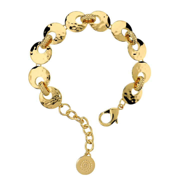 Bracciale Catena Dischi Rondelle Placcato Oro Giallo 18kt WSET00959.YG