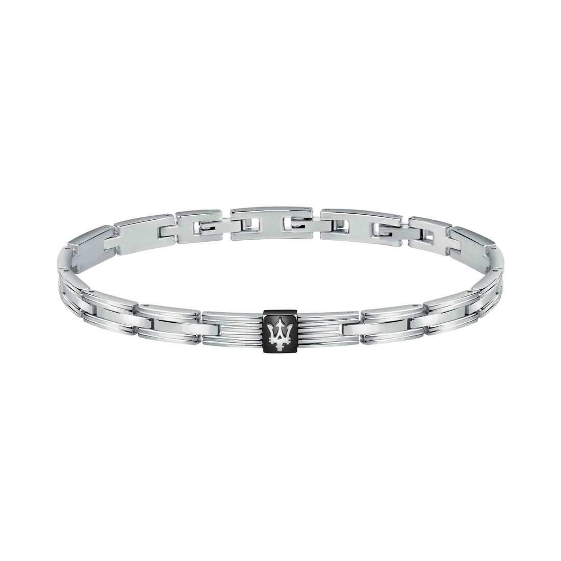 Bracciale Uomo Acciaio Maserati Centrale Logo Tridente Nero JM420ATK04