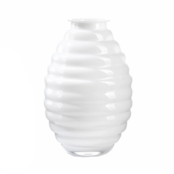 Vaso Cristallo Onlylux Anelli Bianco Latte Altezza 30 cm OL02988