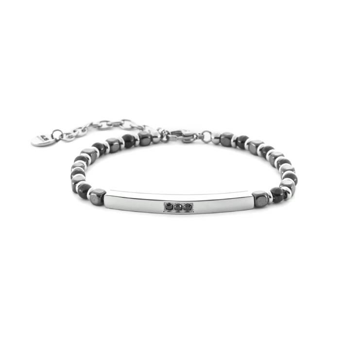 Bracciale 4US Cesare Paciotti Uomo Acciaio Ematite Zirconi 4UBR6998