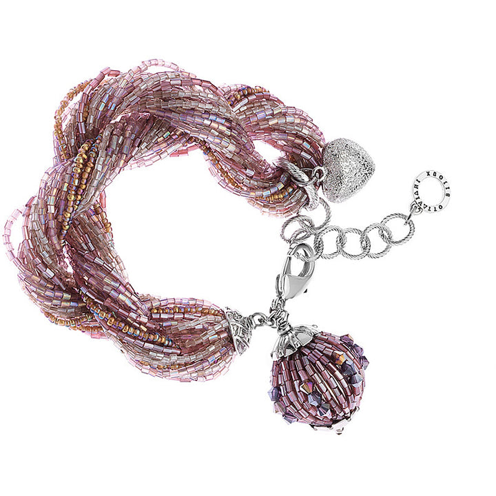 Bracciale Donna Ottaviani Biglie Rosa Chiaro Intrecciate Multicolore Cuore 470742
