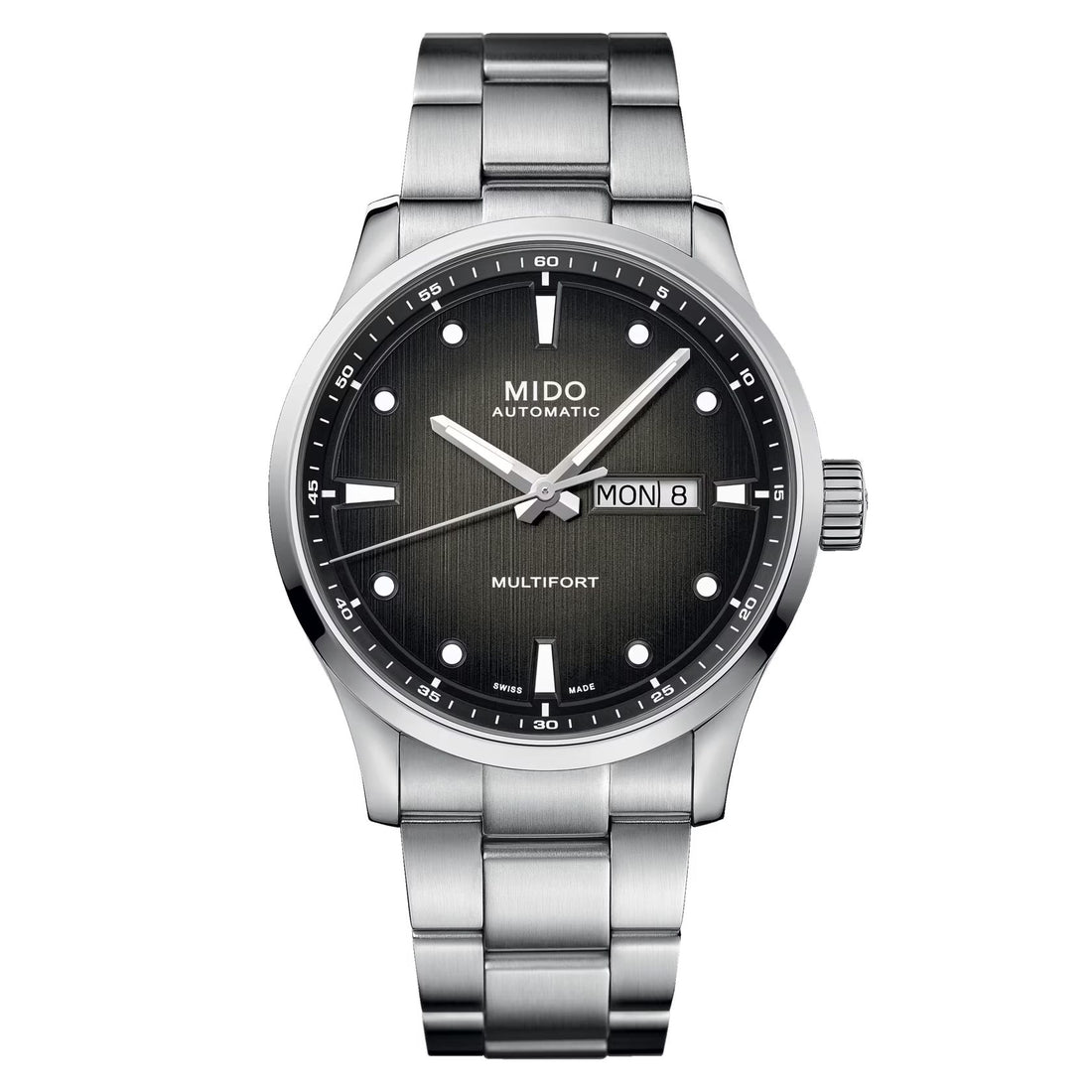 Orologio Uomo Mido Automatico Multifort Acciaio Doppia Data Nero M0384301105100