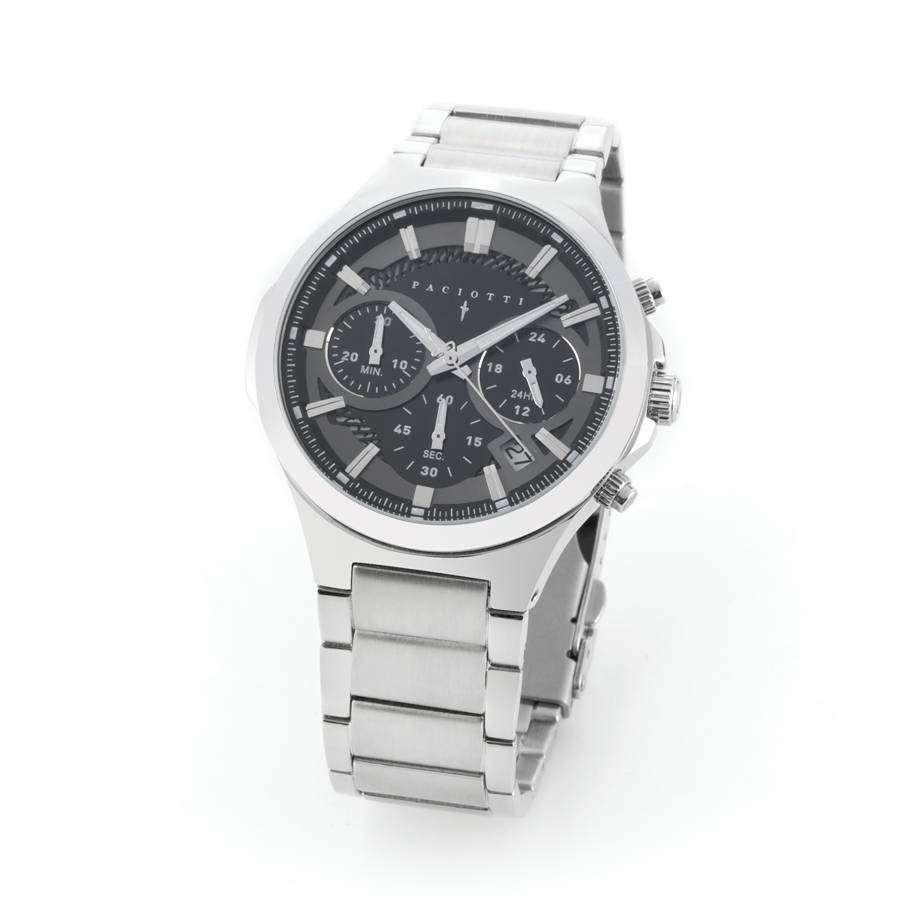 Orologio Uomo Cesare Paciotti Acciaio Quarzo Cronografo Data Nero TSCR230