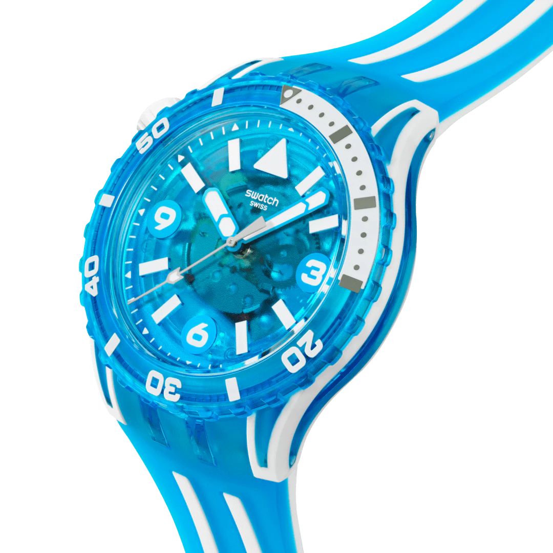 Orologio Unisex Swatch SCUBAQUA BLUE FIRE Neon SSCU09S100