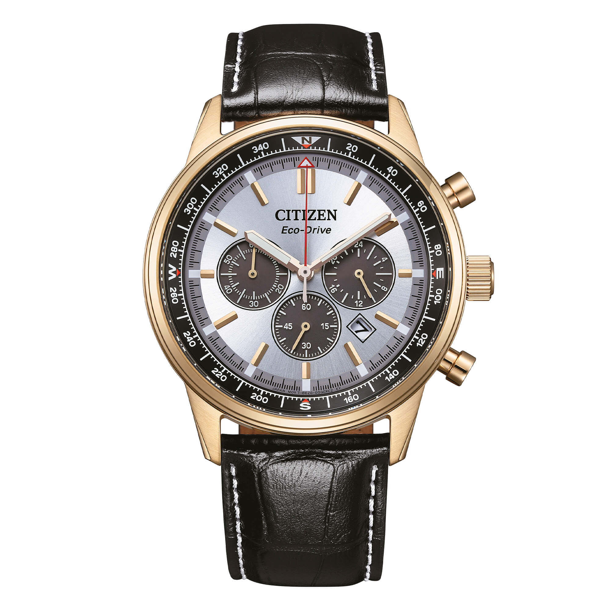 Orologio Uomo Citizen Rosè Eco-Drive Cronografo Acciaio Pelle CA4723-03A