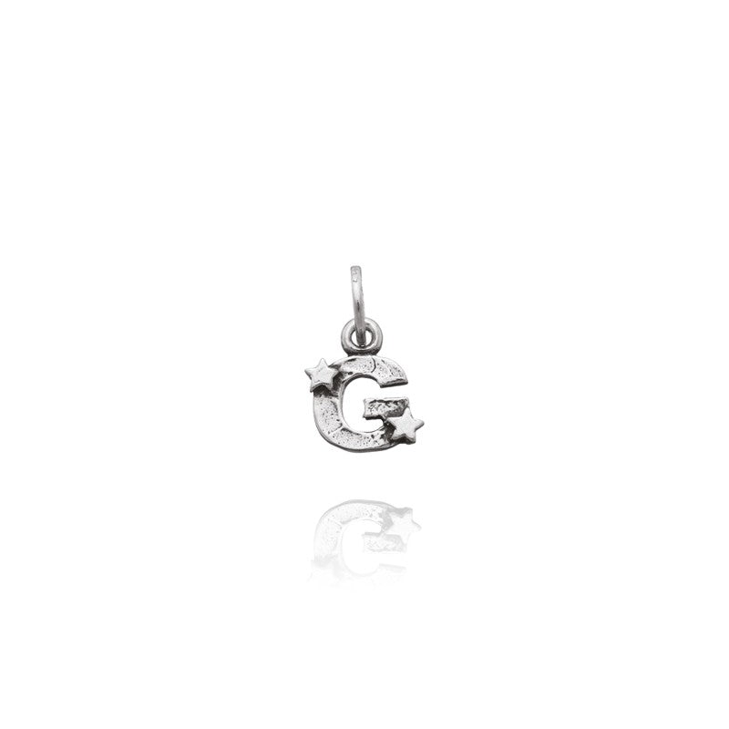 Charm Donna Giovanni Raspini Argento 925 Iniziale G Con Due Stelle Fatto A Mano 06653