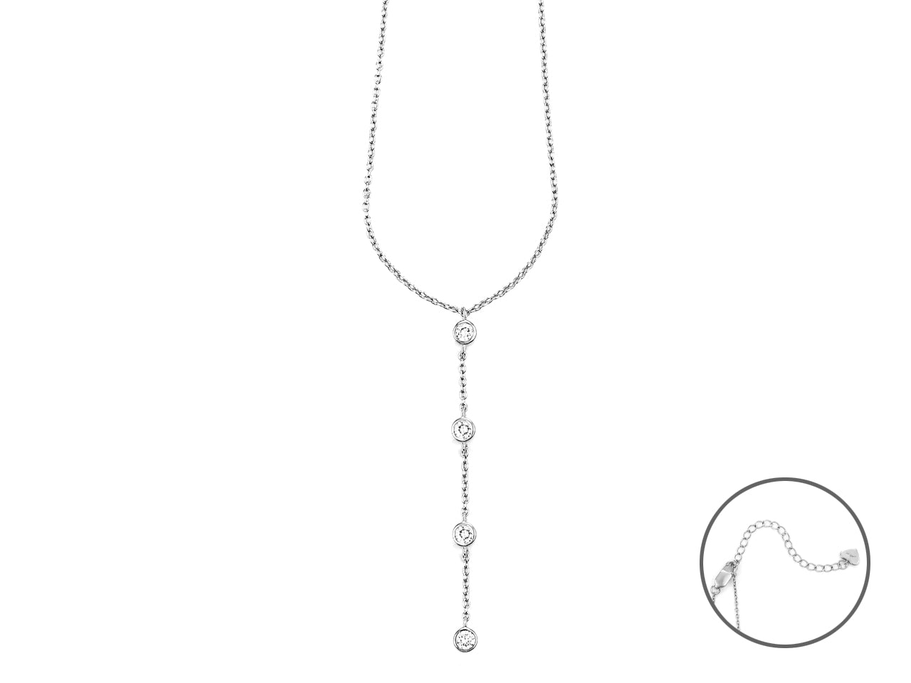 Collana Donna Argento 925 4US Cesare Paciotti Punto Luce Zirconi Pendenti 4UCL5689W