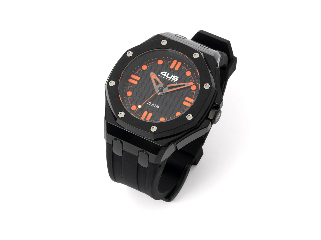 Orologio Uomo 4US Cesare Paciotti Quarzo Solo Tempo Gomma Nero T4ST405