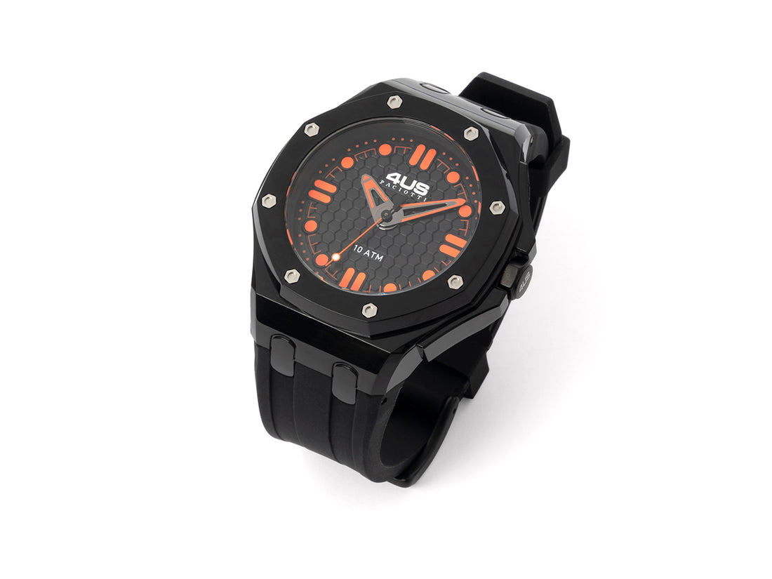 Orologio Uomo 4US Cesare Paciotti Quarzo Solo Tempo Gomma Nero T4ST405