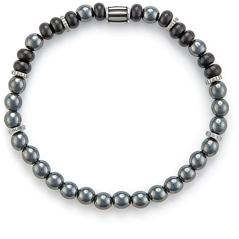 Bracciale Uomo 4US Cesare Paciotti Acciaio Biglie Onice ed Ematite 4UBR6009