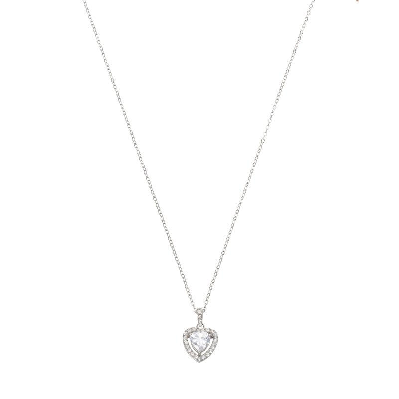 Collana Donna Liu Jo Acciaio Catena Rollò Punto Luce Cuore Zircone Bianco LJ2120