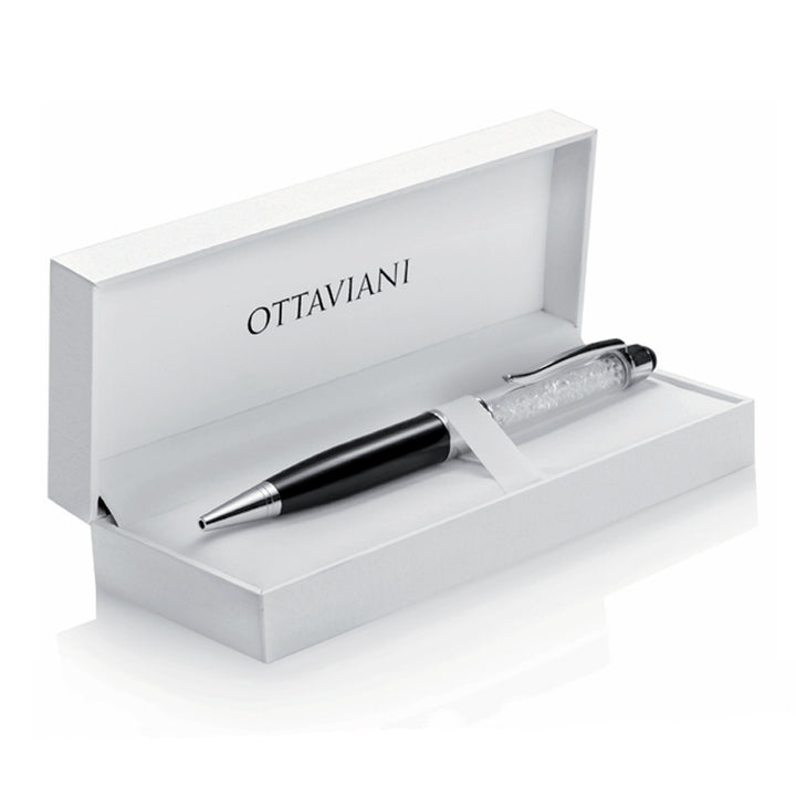 Penna Ottaviani Biro Roller USB Touch Screen Acciaio Nero Cristalli 84291