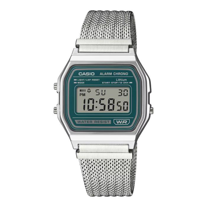 Orologio Unisex Acciaio Casio Digitale Quarzo Verde Chiaro A158WEM-3EF