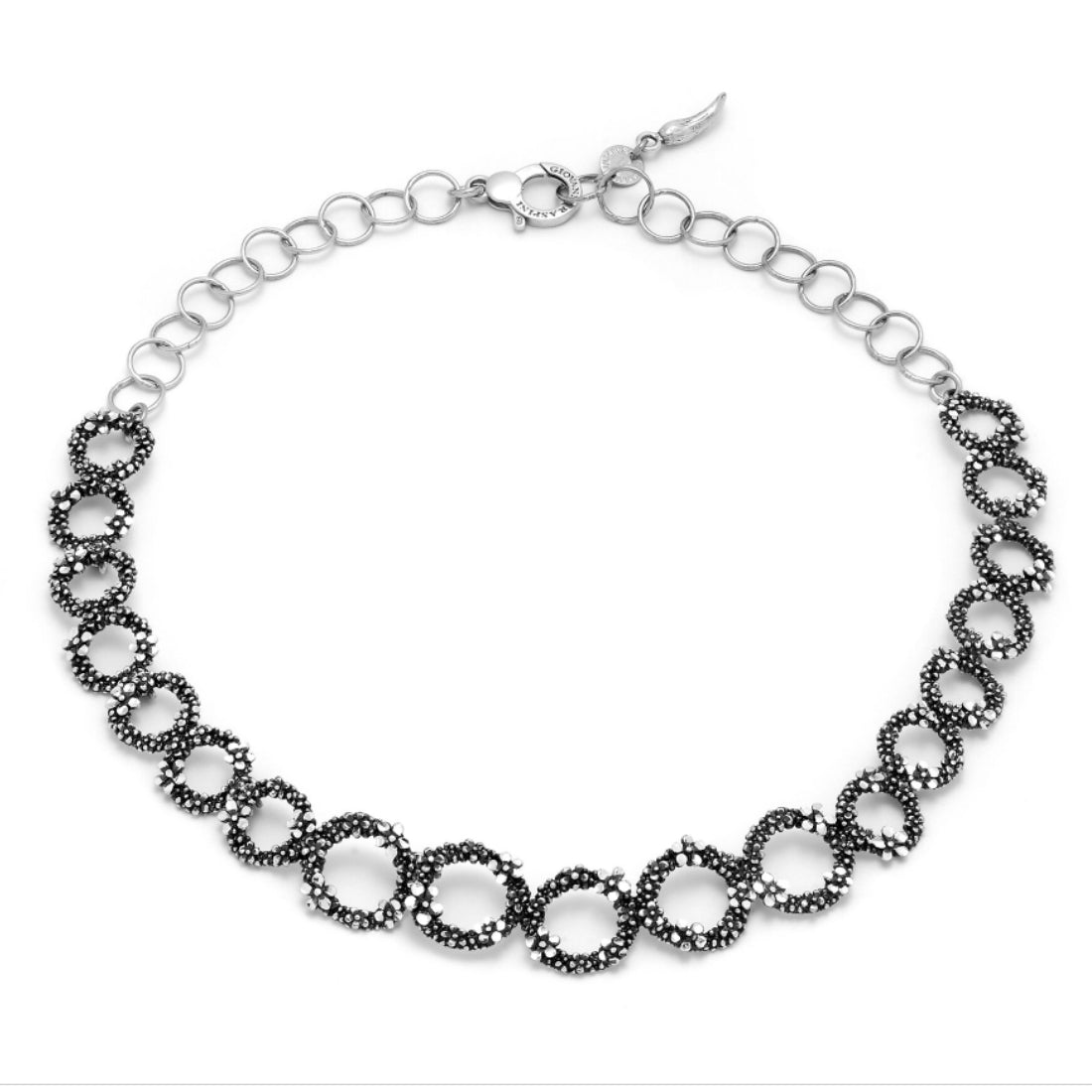Collana Donna Giovanni Raspini Argento 925 Semirigida Millefiori Fatta A Mano 11694