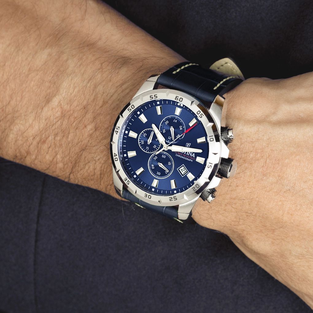 Orologio Uomo Festina Cronografo Pelle Blu F20692/2