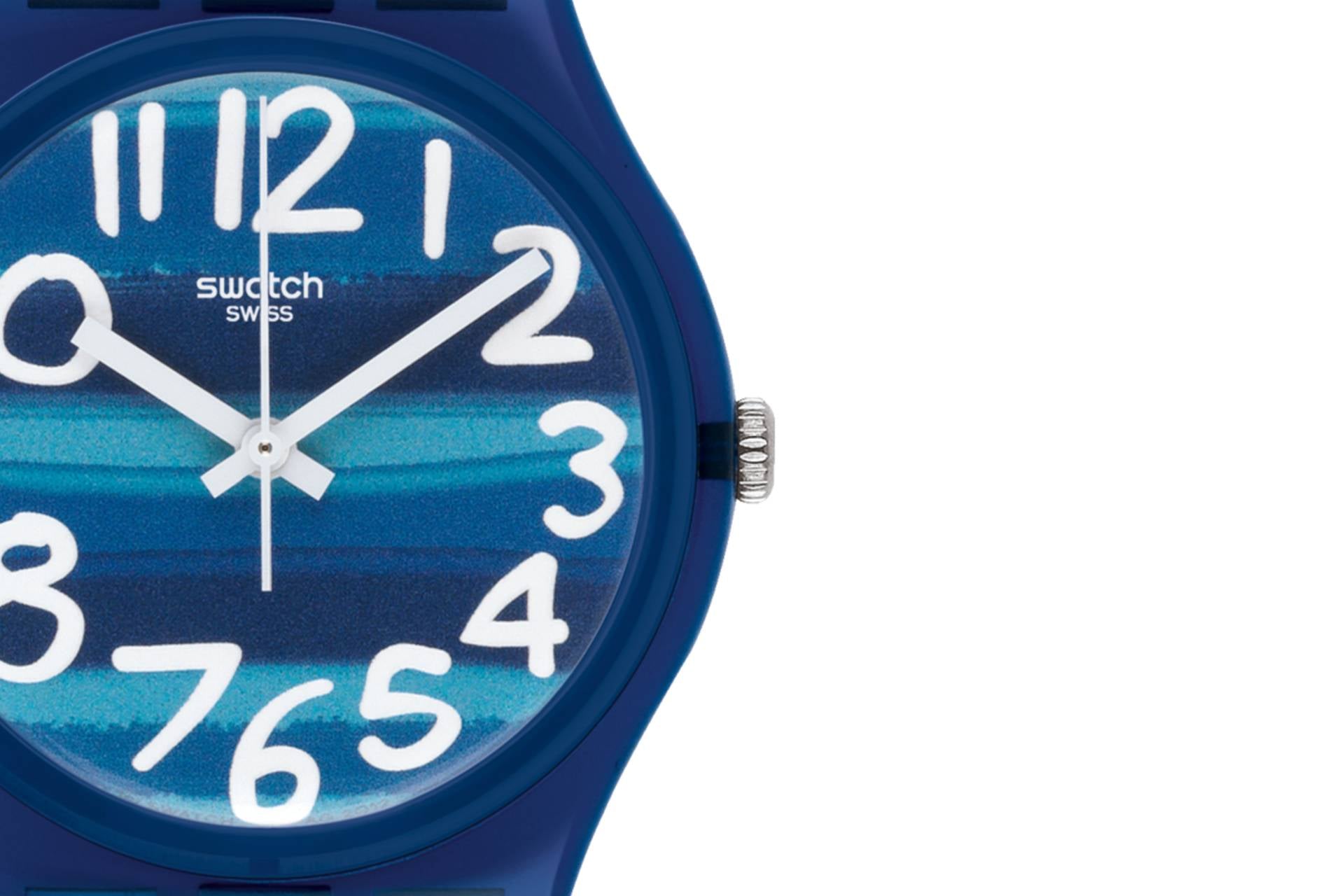 Orologio Unisex Bambino Swatch Linajola Quarzo Data Azzurro Mare Blu GN237