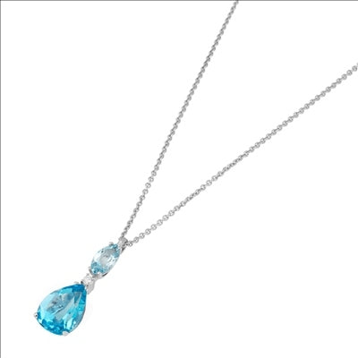 Collana Donna Ponte Vecchio Gioielli Oro 18 KT Topazio Diamante CP1760SKW