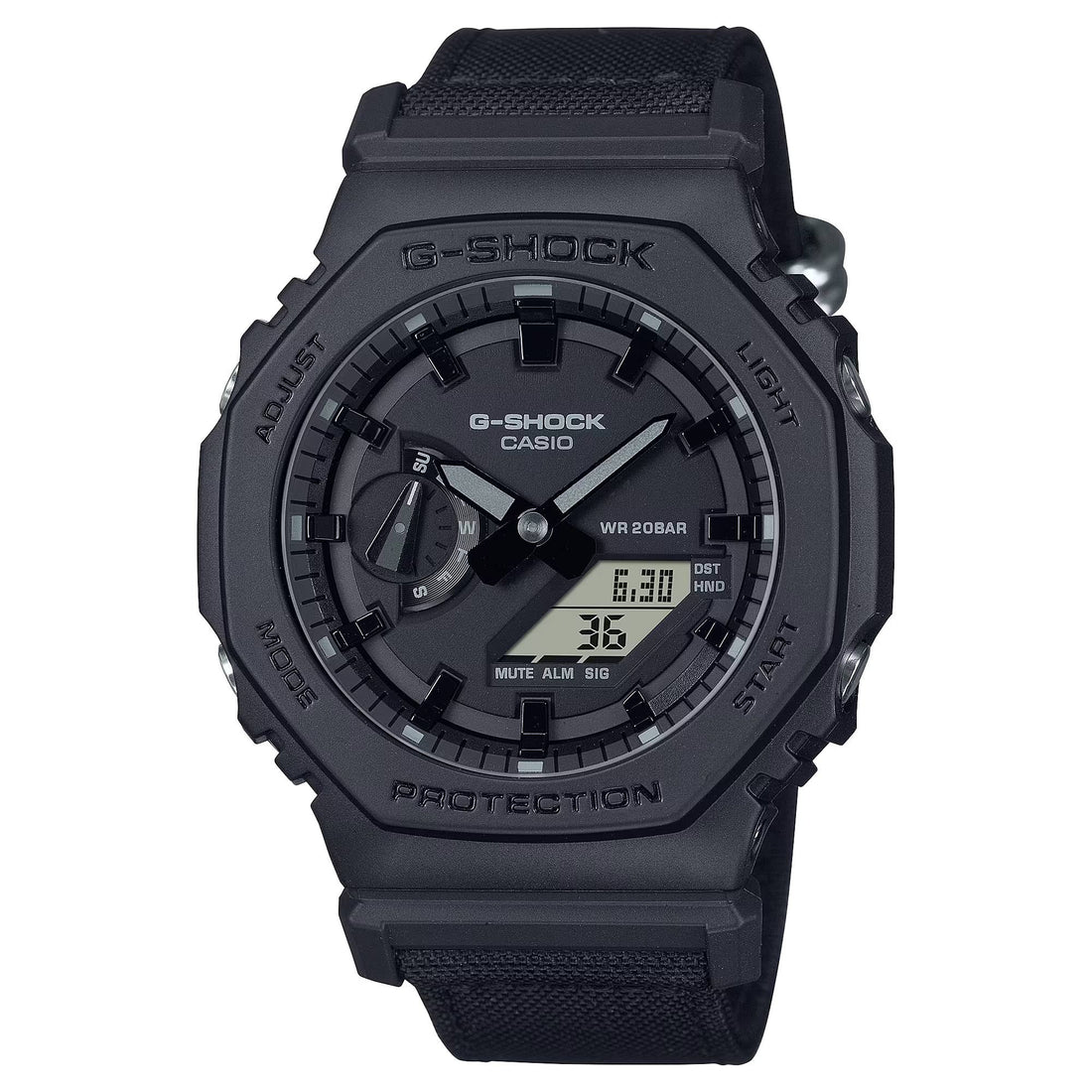 Orologio Uomo Casio G-SHOCK Quarzo Nero Cinturino Stoffa GA-2100BCE-1AER