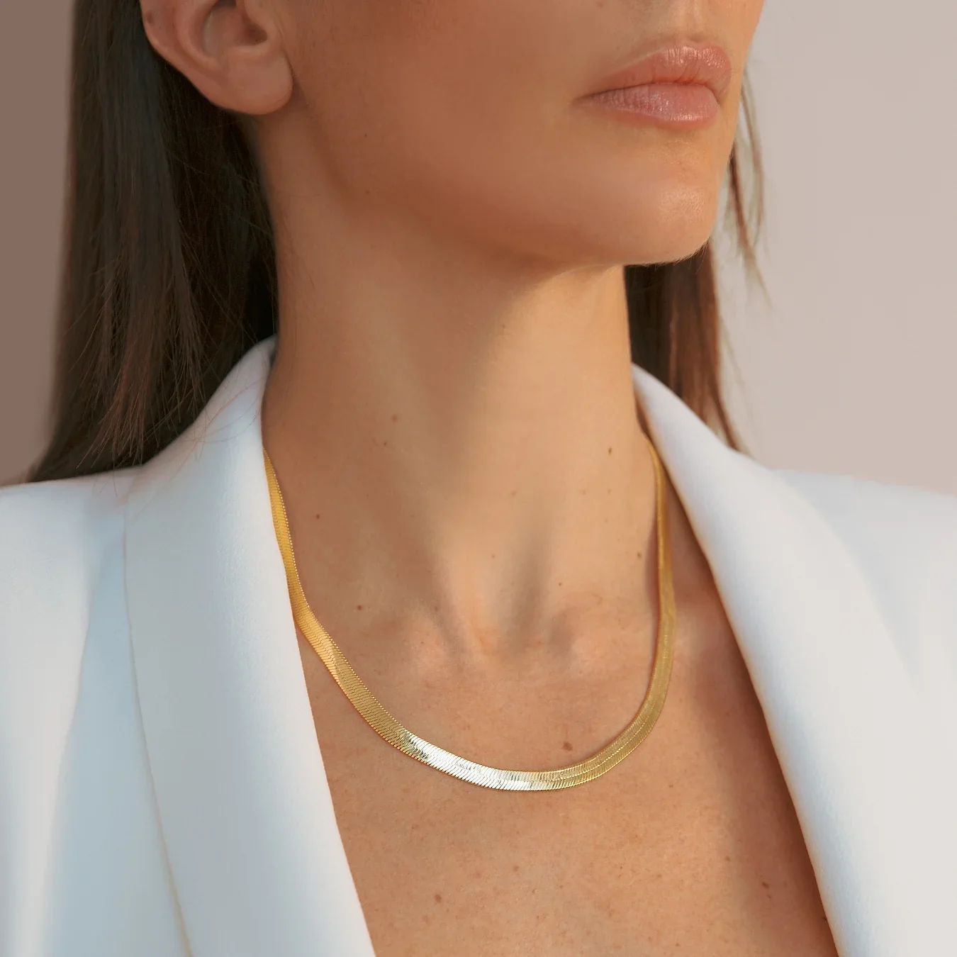 Collana Donna Etrusca Bronzo Dorato Catena Snake Lucida WSET00755.YG