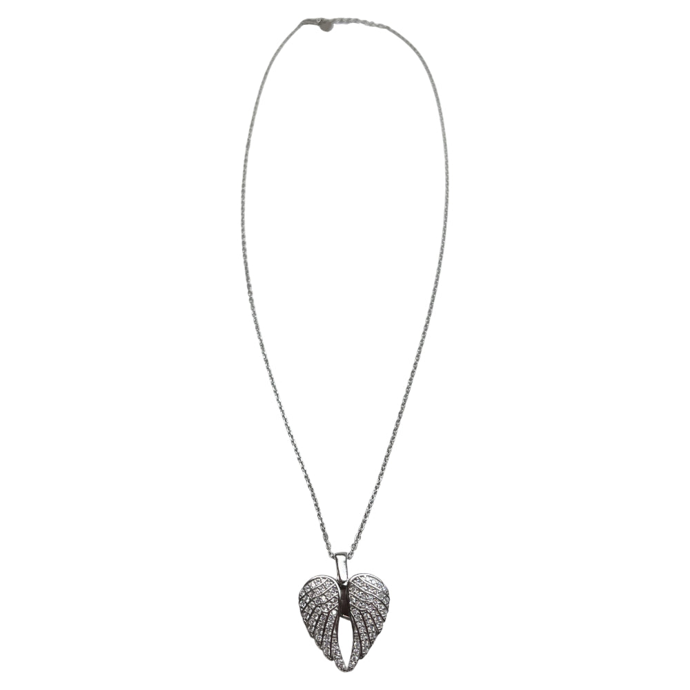 Collana Donna Re Mida Argento Cuore Alato Pavè Zirconi Bianchi CL DJV P4