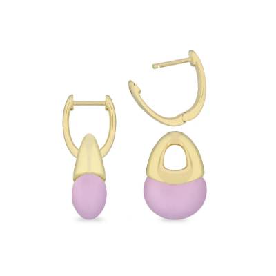Orecchini Donna Sogni Argento Dorato Quarzo Rosa OR122GRS
