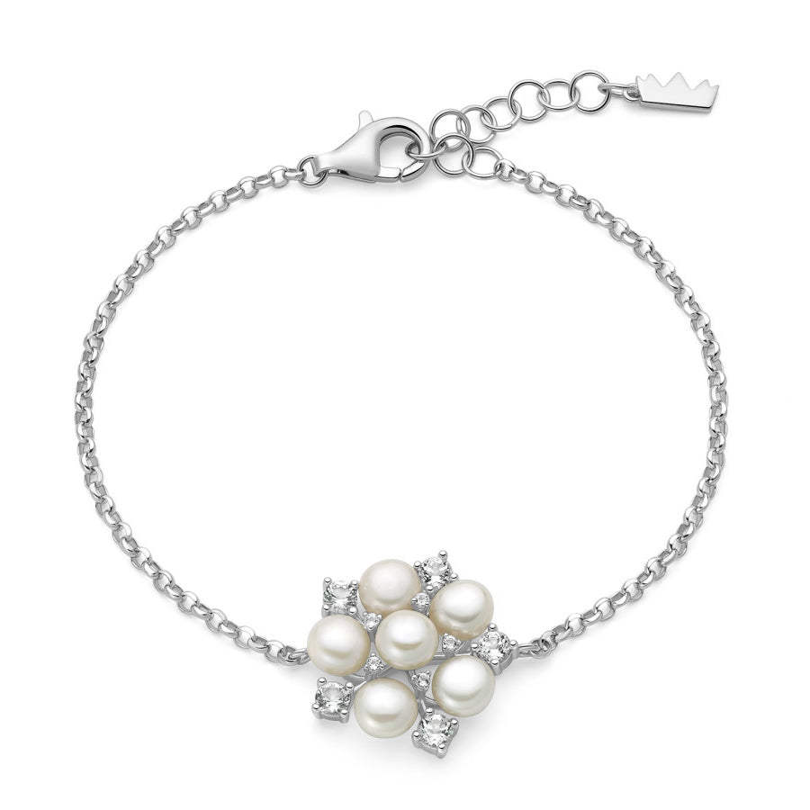 Bracciale Donna Miluna Perle Argento 925 Pietra Topazio Bianco PBR3675