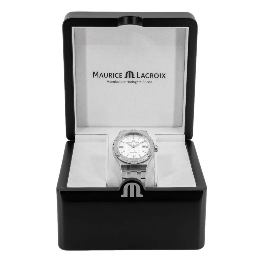 Orologio Uomo Maurice Lacroix Aikon Data Automatico Bianco AI6008-SS002-130-1