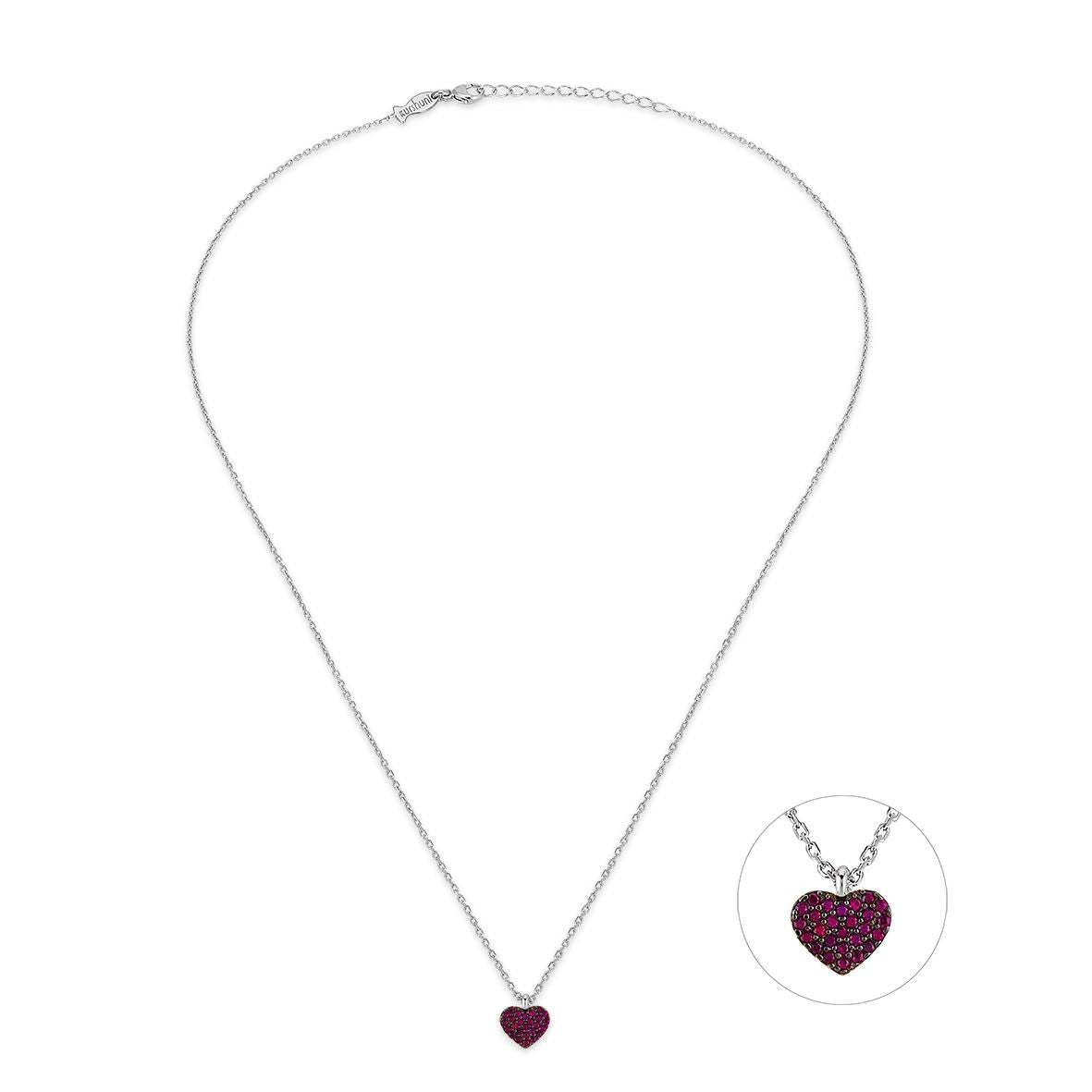 Collana Donna Kurshuni Argento 925 Cuore Zirconi