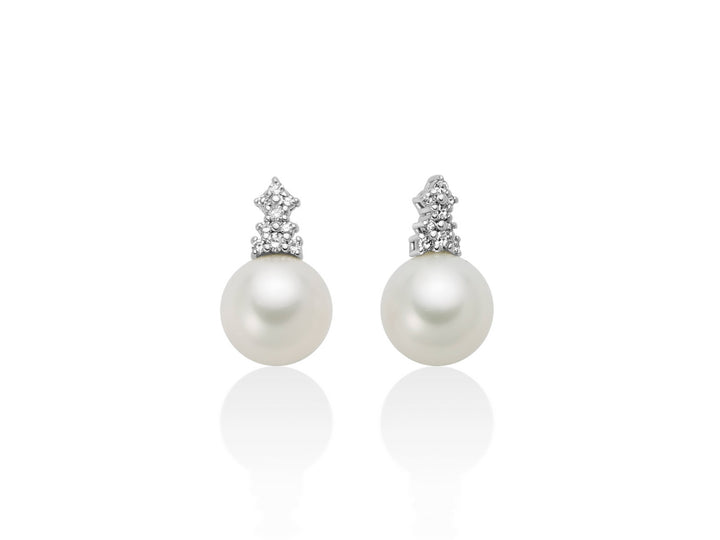 Orecchini Donna Miluna Perla Diamanti 7.5-8 mm Oro 750 PER2801