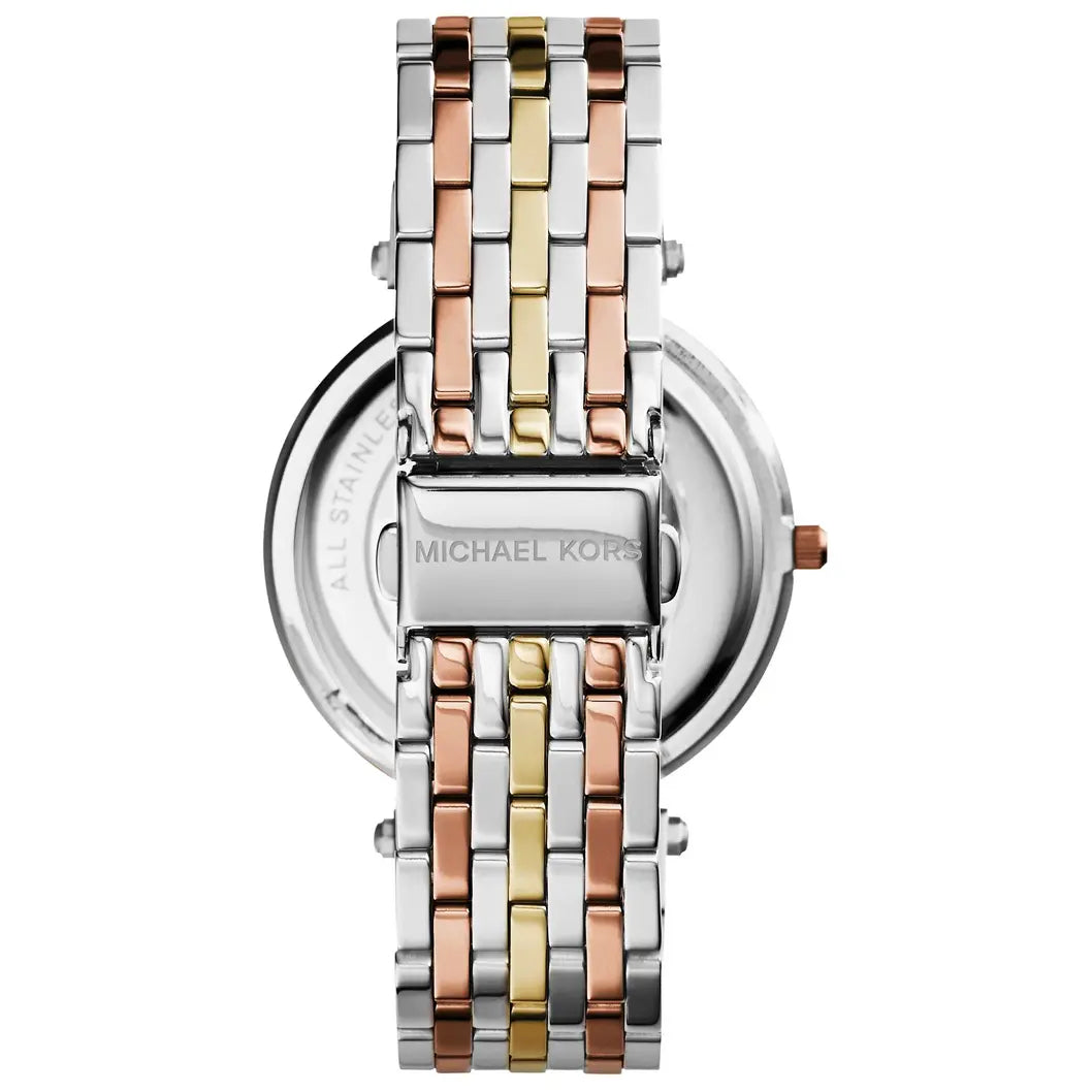 Orologio Donna Acciaio Tre Colori Zirconi Quarzo Solo Tempo Michael Kors MK3203