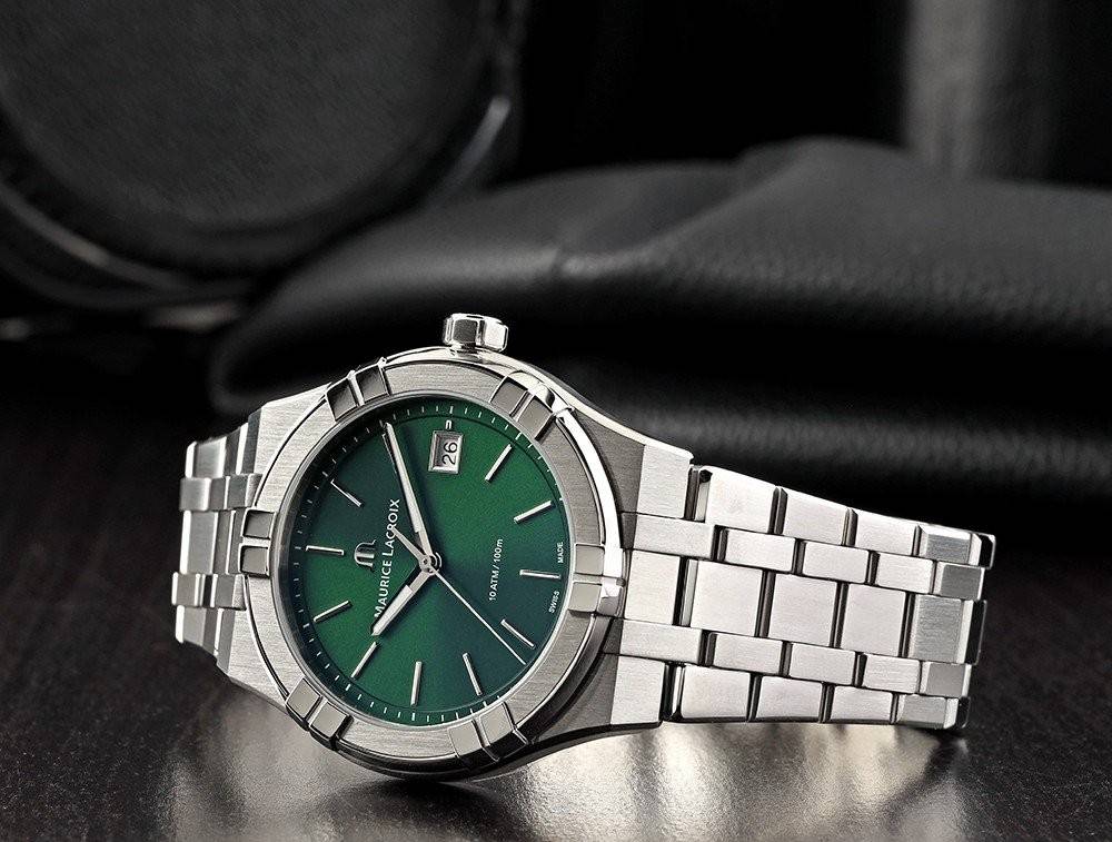 Orologio Uomo Maurice Lacroix Aikon Quarzo Data Verde AI1108-SS002-630-1
