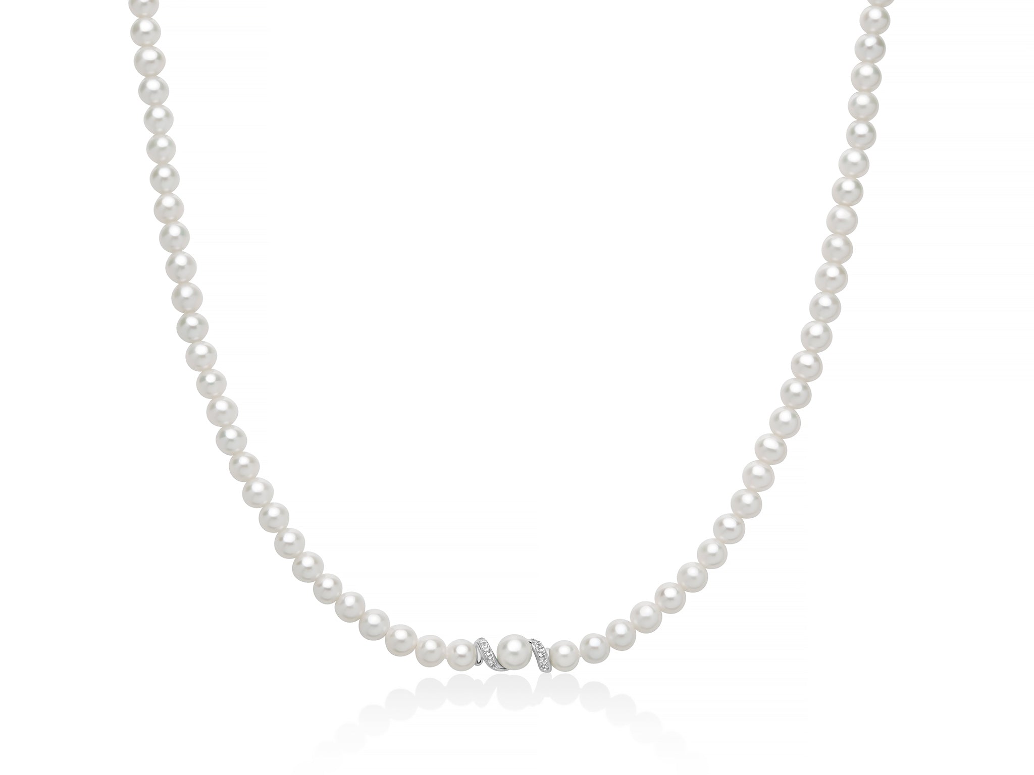 Collana Donna Miluna Perle Argento 925 Topazi Bianchi PCL6892