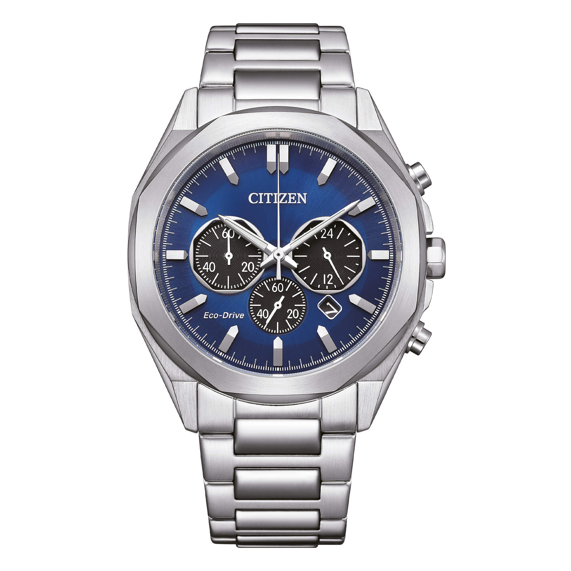 Orologio Uomo Citizen Eco-Drive Cronografo Blu Ottagonale CA4590-81L