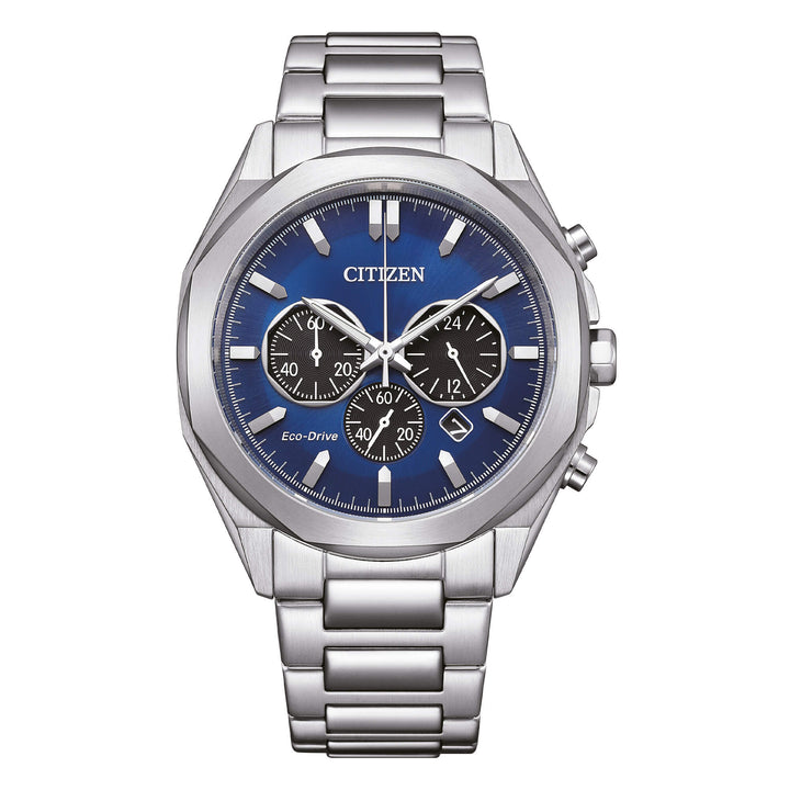 Orologio Uomo Citizen Eco-Drive Cronografo Blu Ottagonale CA4590-81L