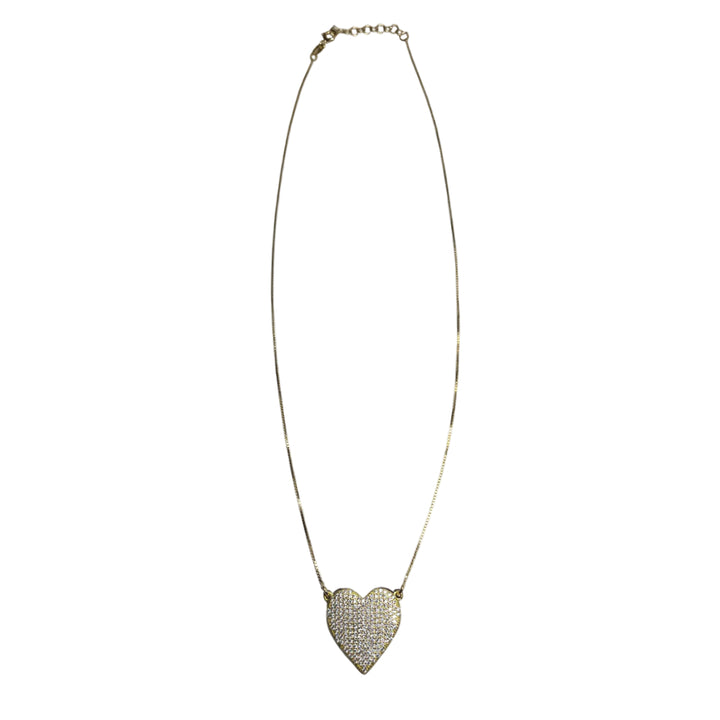 Collana Donna Re Mida Argento Dorato Cuore Pavè Zirconi Bianchi CL DJV P3